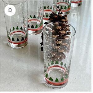 Vintage Christmas Glasses Set  “Winterland” by Libbey